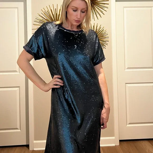 navy sequin shift dress Buy Sosandar Dark Blue Sequin Stretch Shift Dress from Next USA
